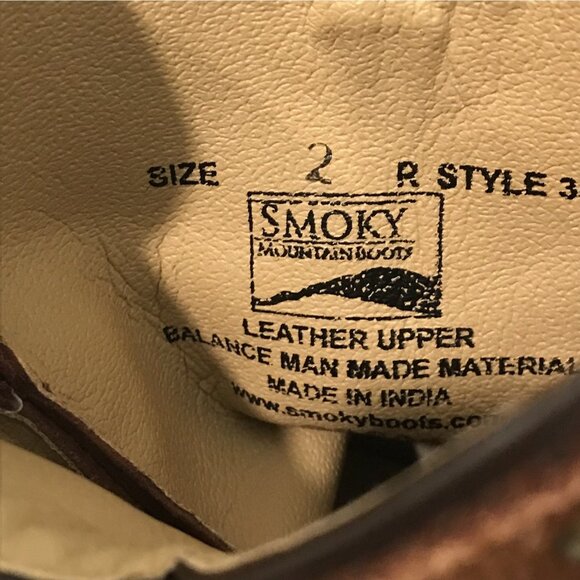 Smoky Mountain Boots Western Boots Youth Size 2 Brown Suede Fringe Cowgirl - Picture 5 of 7